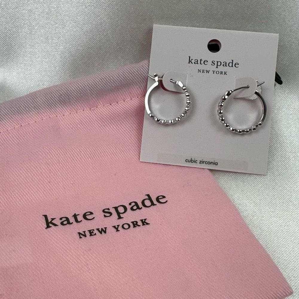 Kate Spade Full Circle Silver Clear Cubic Zirconia Earrings